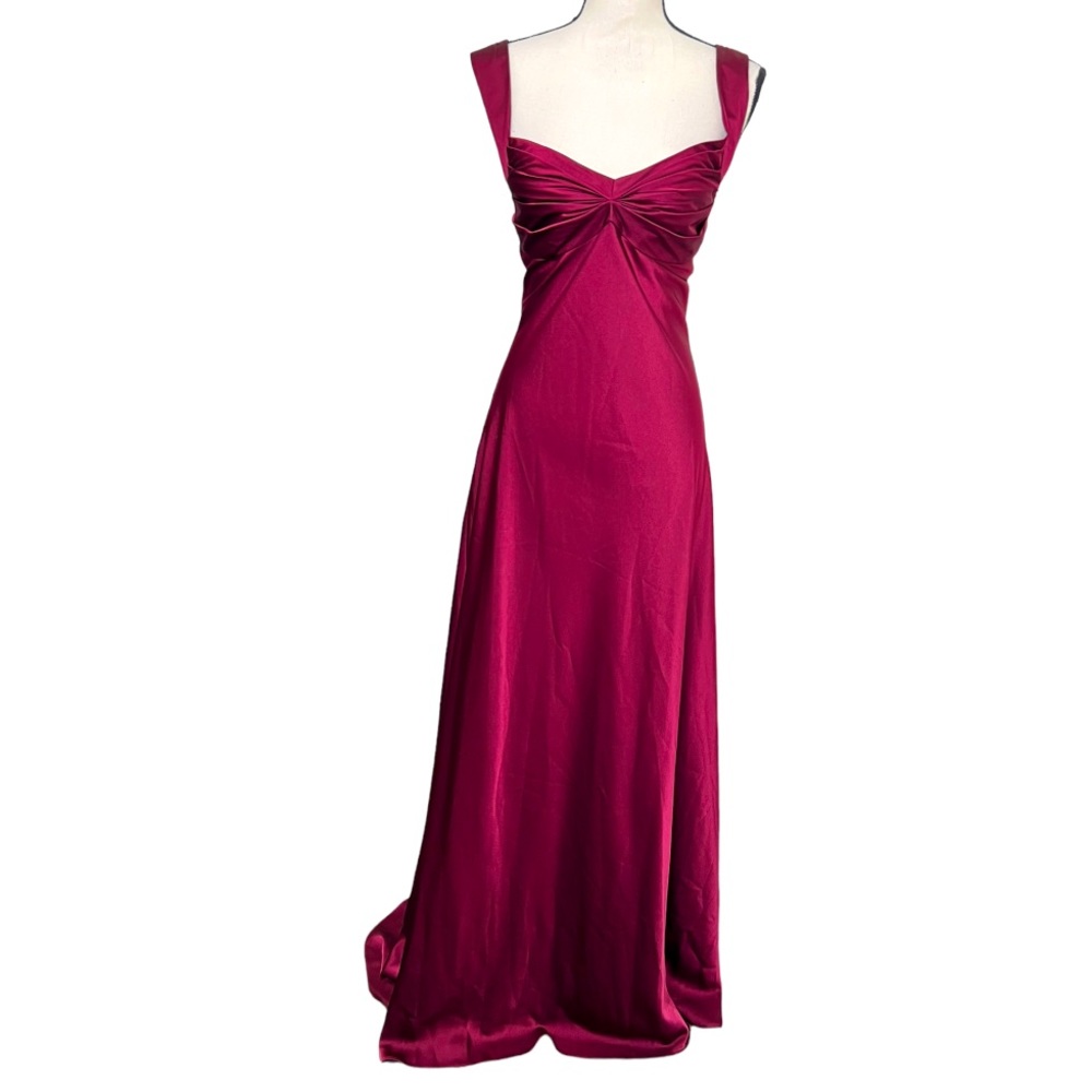 CALVIN KLEIN Burgundy Evening Gown. Comes With Bolero Jacket. Size 12